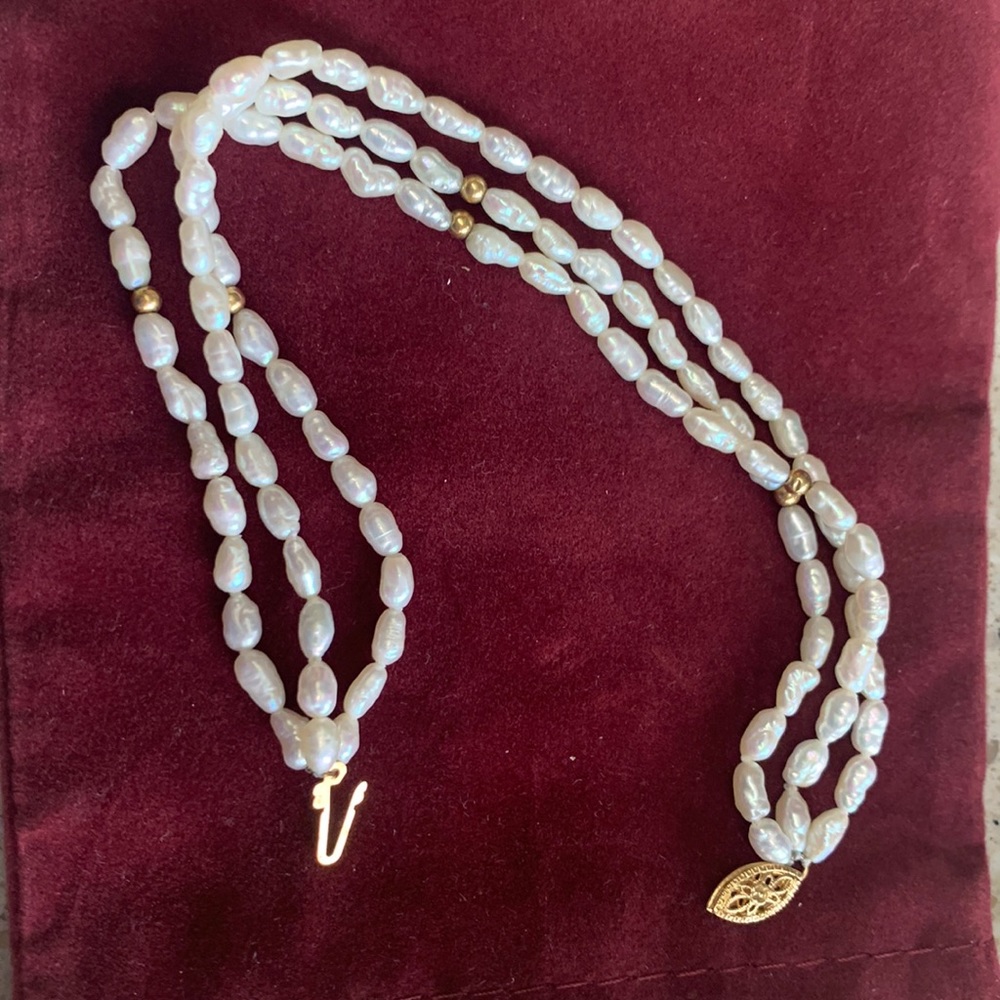 14 kt gold pearl bracelet
